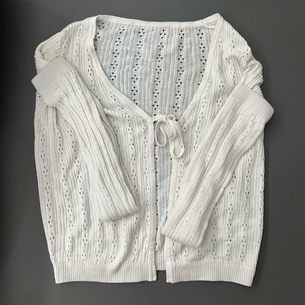 Brandy Melville white Knit Cardigan